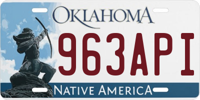 OK license plate 963API