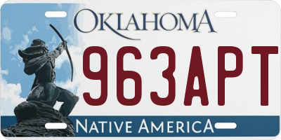 OK license plate 963APT