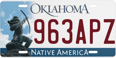 OK license plate 963APZ