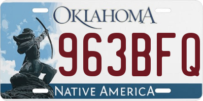 OK license plate 963BFQ