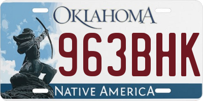 OK license plate 963BHK