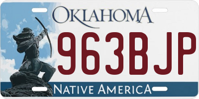 OK license plate 963BJP