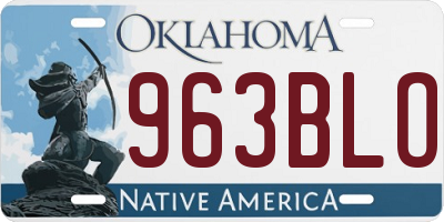 OK license plate 963BLO