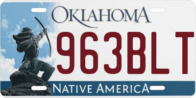 OK license plate 963BLT