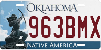 OK license plate 963BMX