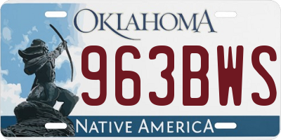 OK license plate 963BWS