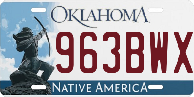 OK license plate 963BWX