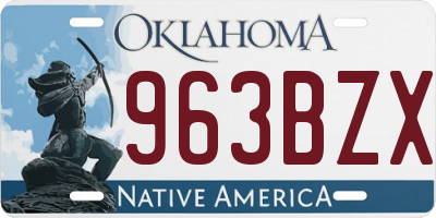 OK license plate 963BZX