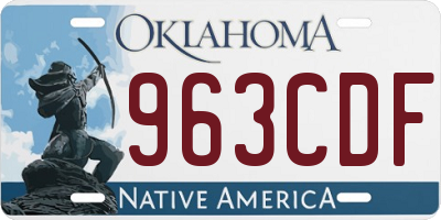OK license plate 963CDF