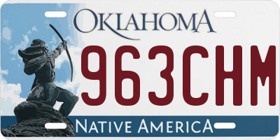 OK license plate 963CHM