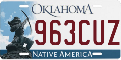 OK license plate 963CUZ