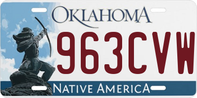 OK license plate 963CVW
