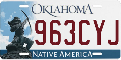 OK license plate 963CYJ