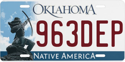 OK license plate 963DEP