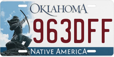OK license plate 963DFF