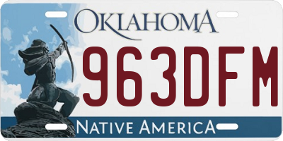OK license plate 963DFM