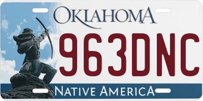 OK license plate 963DNC