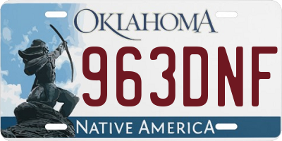 OK license plate 963DNF