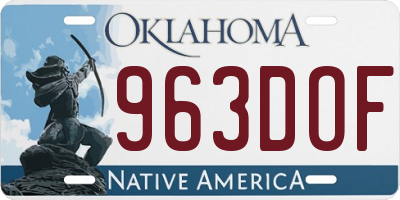 OK license plate 963DOF