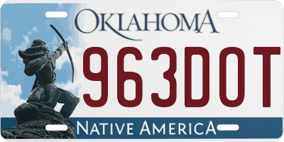 OK license plate 963DOT