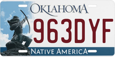 OK license plate 963DYF