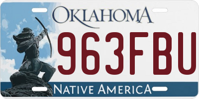 OK license plate 963FBU