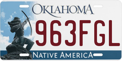 OK license plate 963FGL