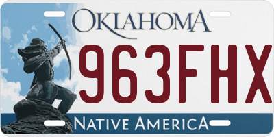 OK license plate 963FHX