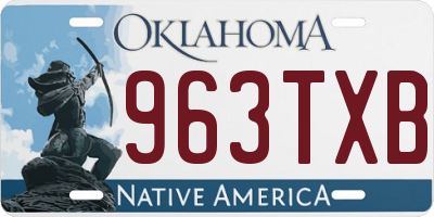 OK license plate 963TXB
