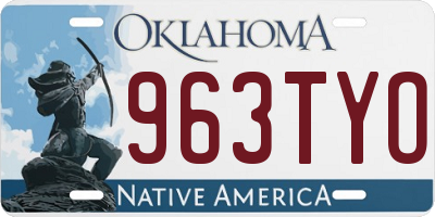 OK license plate 963TYO