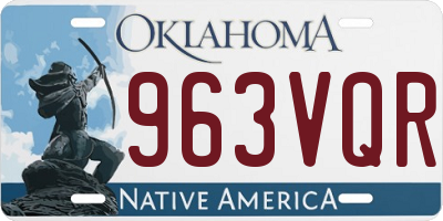 OK license plate 963VQR