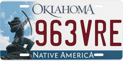 OK license plate 963VRE