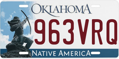 OK license plate 963VRQ