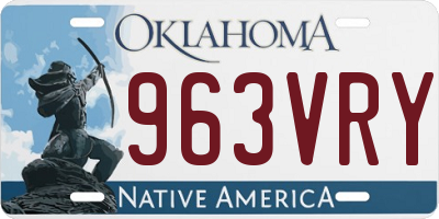 OK license plate 963VRY