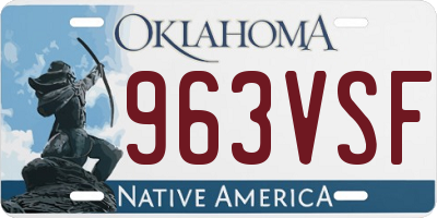 OK license plate 963VSF