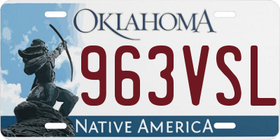 OK license plate 963VSL