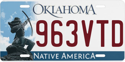 OK license plate 963VTD