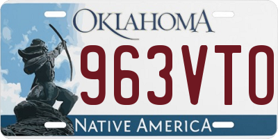 OK license plate 963VTO