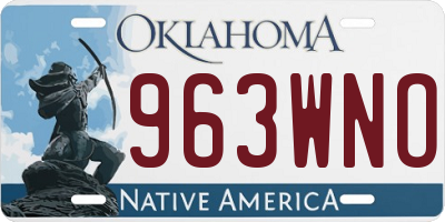 OK license plate 963WNO