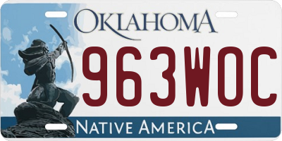OK license plate 963WOC