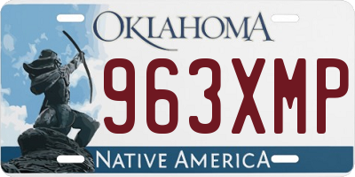 OK license plate 963XMP