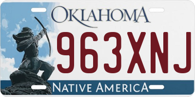 OK license plate 963XNJ