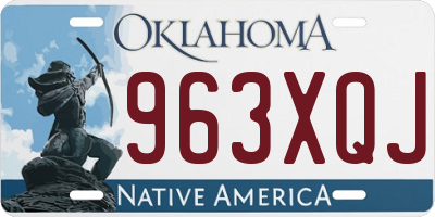 OK license plate 963XQJ