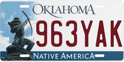 OK license plate 963YAK