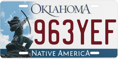 OK license plate 963YEF