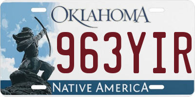 OK license plate 963YIR