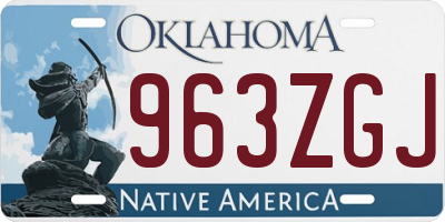 OK license plate 963ZGJ