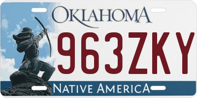 OK license plate 963ZKY
