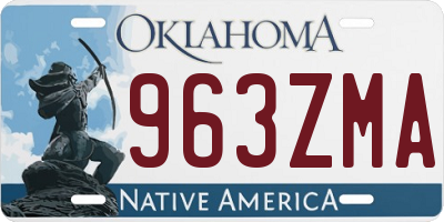 OK license plate 963ZMA