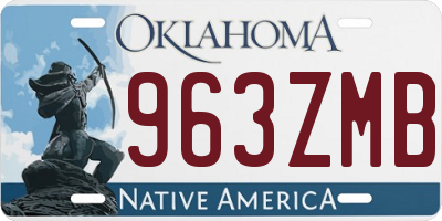 OK license plate 963ZMB